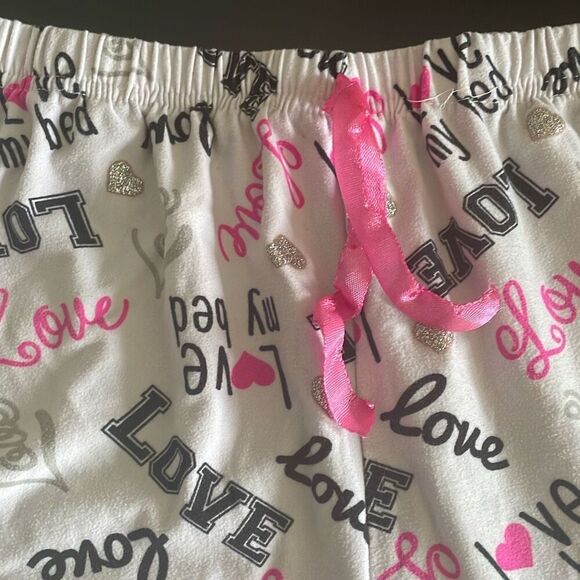 Pj pajama bottom shorts colorful pink love my bed glitter heart size XL - Picture 4 of 10